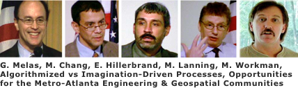 ￼

G. Melas, M. Chang, E. Hillerbrand, M. Lanning, M. Workman,
Algorithmized vs Imagination-Driven Processes, Opportunities for the Metro-Atlanta Engineering & Geospatial Communities